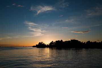 Image showing sunset over water