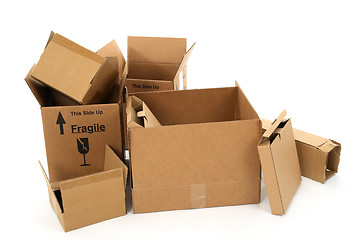 Image showing Cardboard boxes on white background