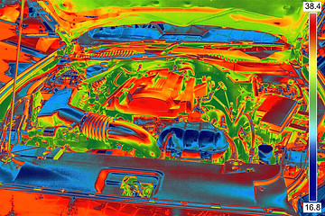 Image showing Thermal Image of Car Engine