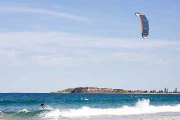 Image showing Kite Surfing At The Beach