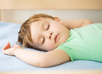 Image showing Cute little boy is sleeping