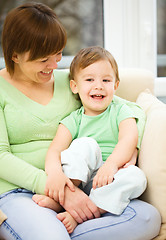 Image showing Mother is having fun with her son