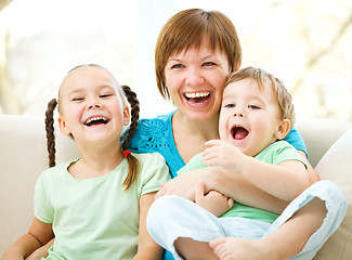 Image showing Mother is having fun with her son