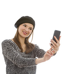 Image showing Woman Taking a Selfie