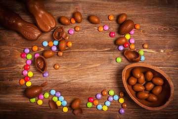 Image showing Easter chocolate background