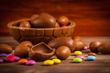 Image showing Easter chocolate background