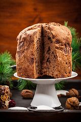 Image showing Chocolate panettone cake for Christmas