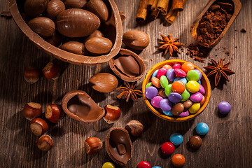 Image showing Easter chocolate background