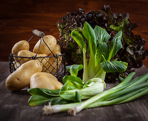 Image showing Raw vegetables with spices