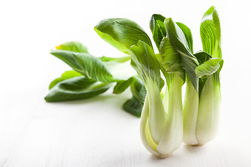 Image showing Pak Choi on wooden table