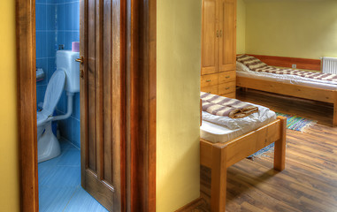 Image showing Hostel Room with Bathroom