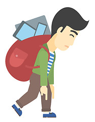 Image showing Man with backpack full of devices.