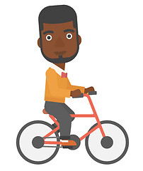 Image showing Man cycling to work.