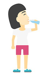 Image showing Woman drinking water.