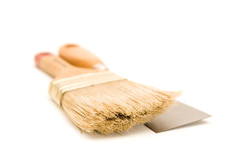 Image showing Paintbrush and putty knife