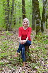 Image showing Blonde in a red pullover