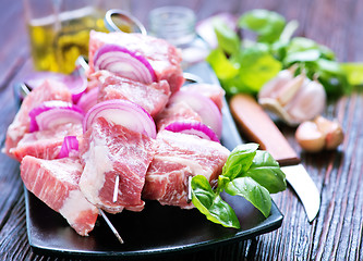 Image showing raw meat for kebab