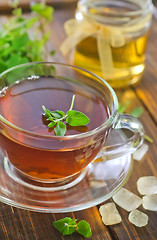 Image showing Tea with mint and honey