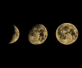 Image showing Moon phases sepia