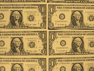 Image showing Dollar notes 1 Dollar - vintage