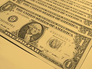 Image showing Dollar notes 1 Dollar - vintage