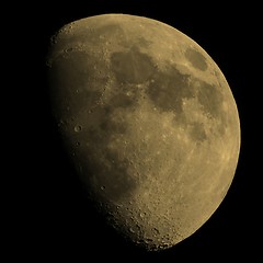 Image showing Gibbous moon sepia