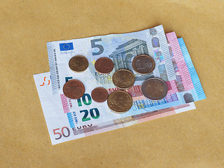 Image showing Euro coins and notes