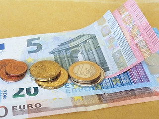 Image showing Euro coins and notes