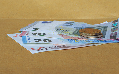 Image showing Euro coins and notes