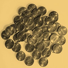 Image showing Dollar coins 1 cent - vintage