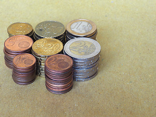 Image showing Euro coins pile