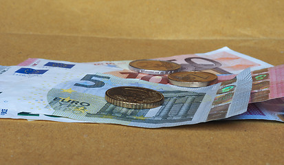 Image showing Euro coins and notes