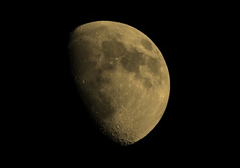 Image showing Gibbous moon sepia