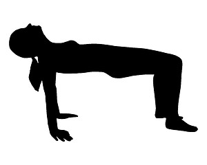 Image showing Silhouette of woman doing yoga