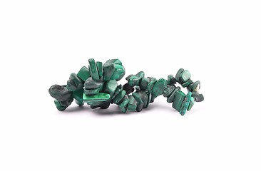 Image showing Splintered malachite chain on white background