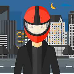 Image showing Woman in biker helmet.