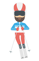 Image showing Young man skiing.