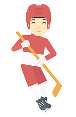 Image showing Ice-hockey female player.