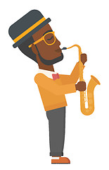 Image showing Man playing saxophone.