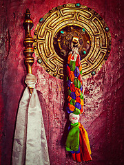 Image showing Door handle of Buddhist monastery