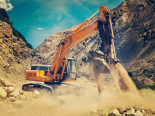 Image showing Road construction in Himalayas