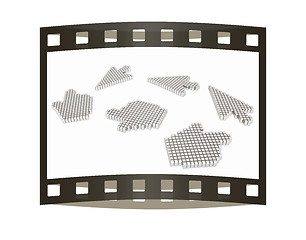 Image showing Set of Link selection computer mouse cursor on white background. The film strip