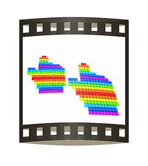 Image showing Set of Link selection computer mouse cursor on white background. The film strip