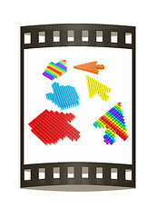 Image showing Set of Link selection computer mouse cursor on white background. The film strip