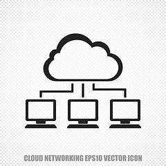 Image showing Cloud computing vector Cloud Network icon. Modern flat design.