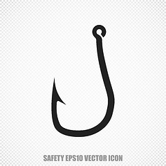 Image showing Security vector Fishing Hook icon. Modern flat design.