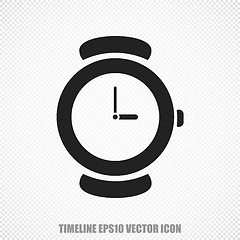 Image showing Timeline vector Hand Watch icon. Modern flat design.
