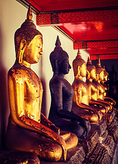 Image showing Sitting Buddha statues, Thailand