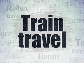 Image showing Tourism concept: Train Travel on Digital Data Paper background