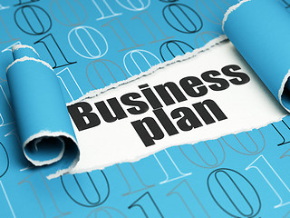 Image showing Finance concept: black text Business Plan under the piece of  torn paper